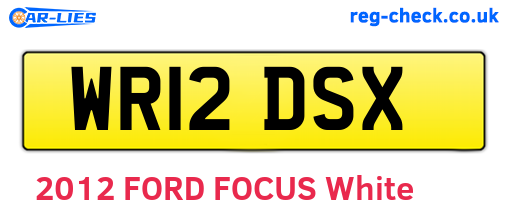 WR12DSX are the vehicle registration plates.