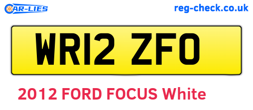 WR12ZFO are the vehicle registration plates.