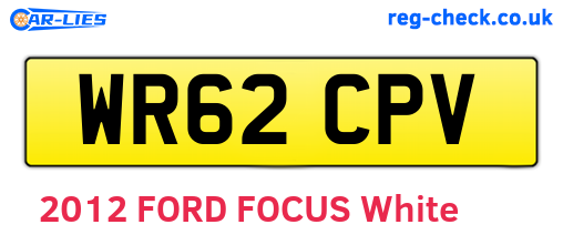 WR62CPV are the vehicle registration plates.