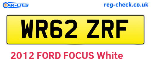WR62ZRF are the vehicle registration plates.