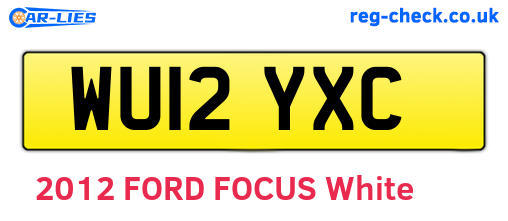 WU12YXC are the vehicle registration plates.