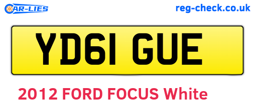 YD61GUE are the vehicle registration plates.