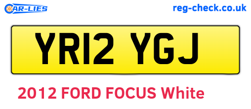 YR12YGJ are the vehicle registration plates.