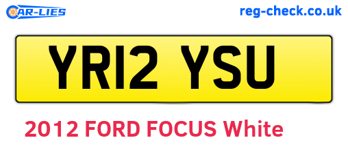 YR12YSU are the vehicle registration plates.