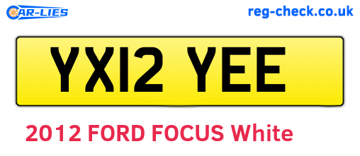 YX12YEE are the vehicle registration plates.