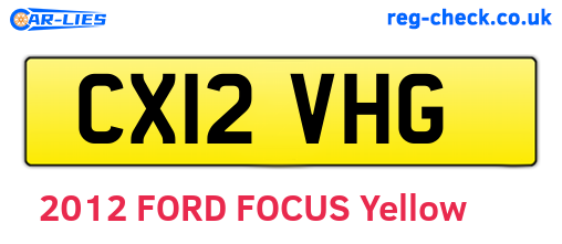 CX12VHG are the vehicle registration plates.