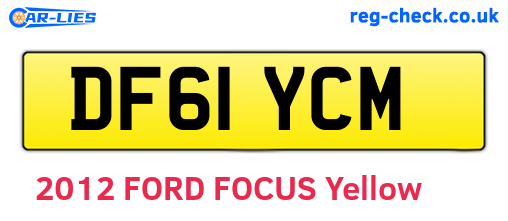 DF61YCM are the vehicle registration plates.