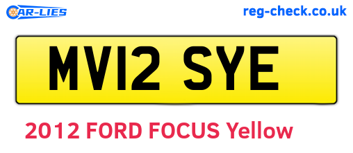 MV12SYE are the vehicle registration plates.
