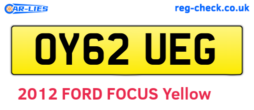 OY62UEG are the vehicle registration plates.
