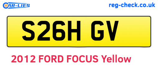 S26HGV are the vehicle registration plates.