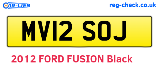 MV12SOJ are the vehicle registration plates.