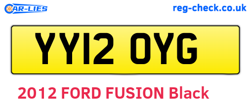 YY12OYG are the vehicle registration plates.