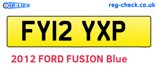 FY12YXP are the vehicle registration plates.