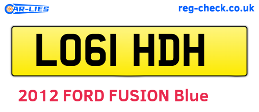 LO61HDH are the vehicle registration plates.