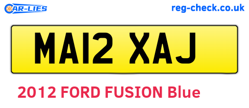 MA12XAJ are the vehicle registration plates.