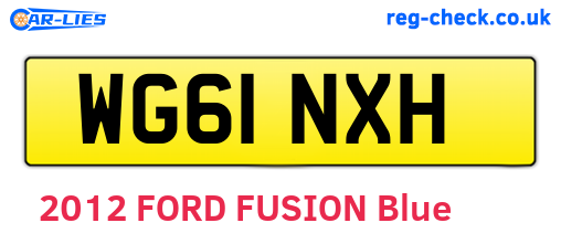 WG61NXH are the vehicle registration plates.