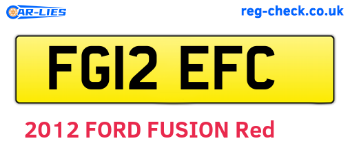 FG12EFC are the vehicle registration plates.