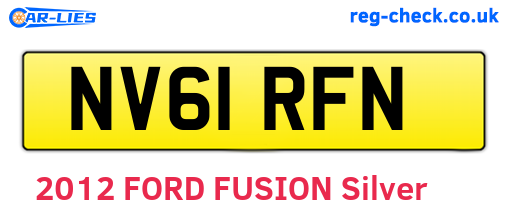 NV61RFN are the vehicle registration plates.