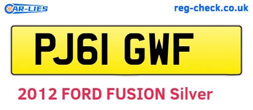 PJ61GWF are the vehicle registration plates.