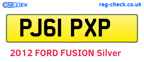 PJ61PXP are the vehicle registration plates.