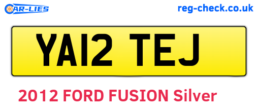 YA12TEJ are the vehicle registration plates.