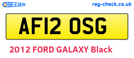AF12OSG are the vehicle registration plates.