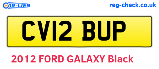 CV12BUP are the vehicle registration plates.