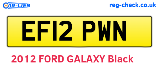 EF12PWN are the vehicle registration plates.