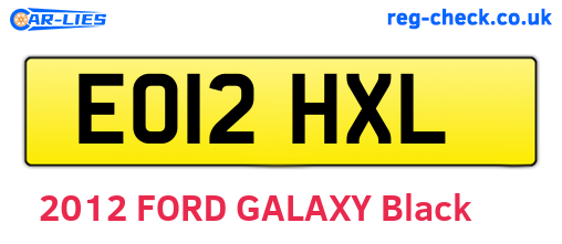 EO12HXL are the vehicle registration plates.