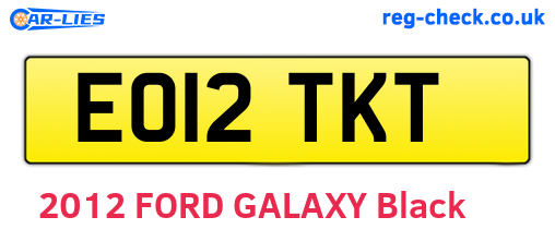 EO12TKT are the vehicle registration plates.