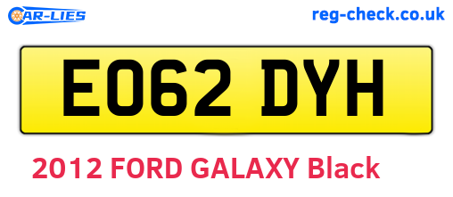 EO62DYH are the vehicle registration plates.