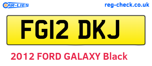 FG12DKJ are the vehicle registration plates.