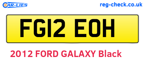 FG12EOH are the vehicle registration plates.