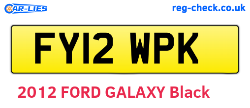FY12WPK are the vehicle registration plates.