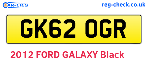 GK62OGR are the vehicle registration plates.