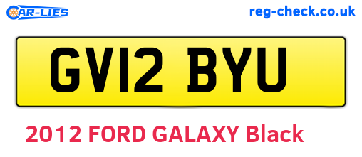 GV12BYU are the vehicle registration plates.