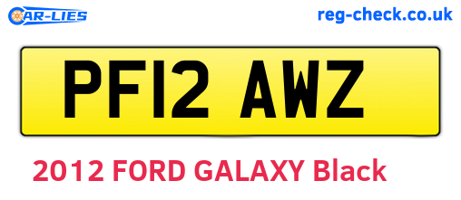 PF12AWZ are the vehicle registration plates.