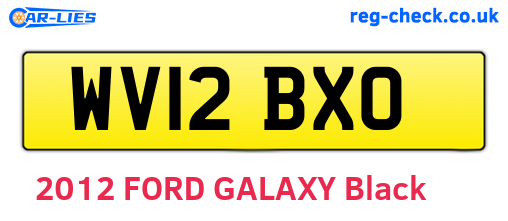 WV12BXO are the vehicle registration plates.