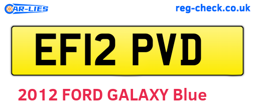 EF12PVD are the vehicle registration plates.