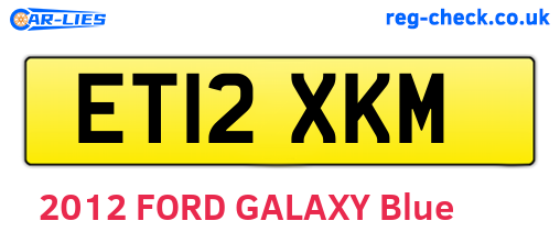 ET12XKM are the vehicle registration plates.