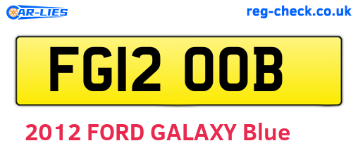 FG12OOB are the vehicle registration plates.