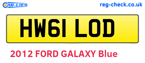 HW61LOD are the vehicle registration plates.