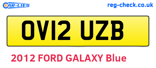 OV12UZB are the vehicle registration plates.