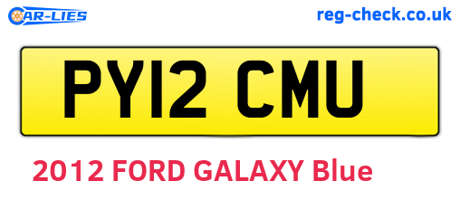 PY12CMU are the vehicle registration plates.