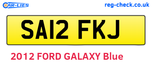 SA12FKJ are the vehicle registration plates.