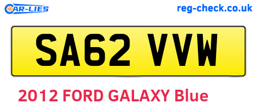 SA62VVW are the vehicle registration plates.