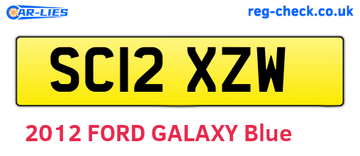 SC12XZW are the vehicle registration plates.