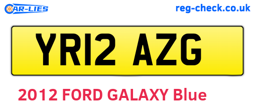 YR12AZG are the vehicle registration plates.
