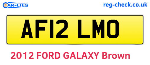 AF12LMO are the vehicle registration plates.
