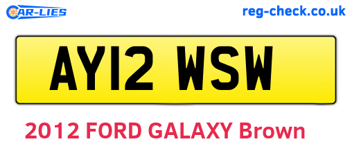 AY12WSW are the vehicle registration plates.